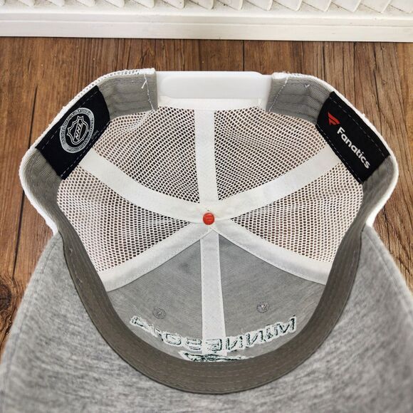 Minnesota Wild Fanatics Snapback Trucker Hat Cap Gray Green Mesh NHL Hockey - Picture 9 of 9
